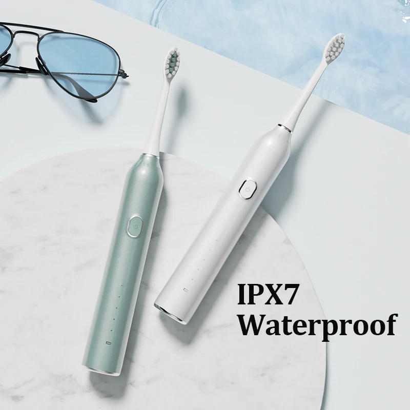 فرشاة أسنان كهربائية بالموجات الصوتية الكبار طالب عنبر زوجين التخلي عن بطارية الإرتفاع المغناطيسي الحياة 120 أيام USB الشحن