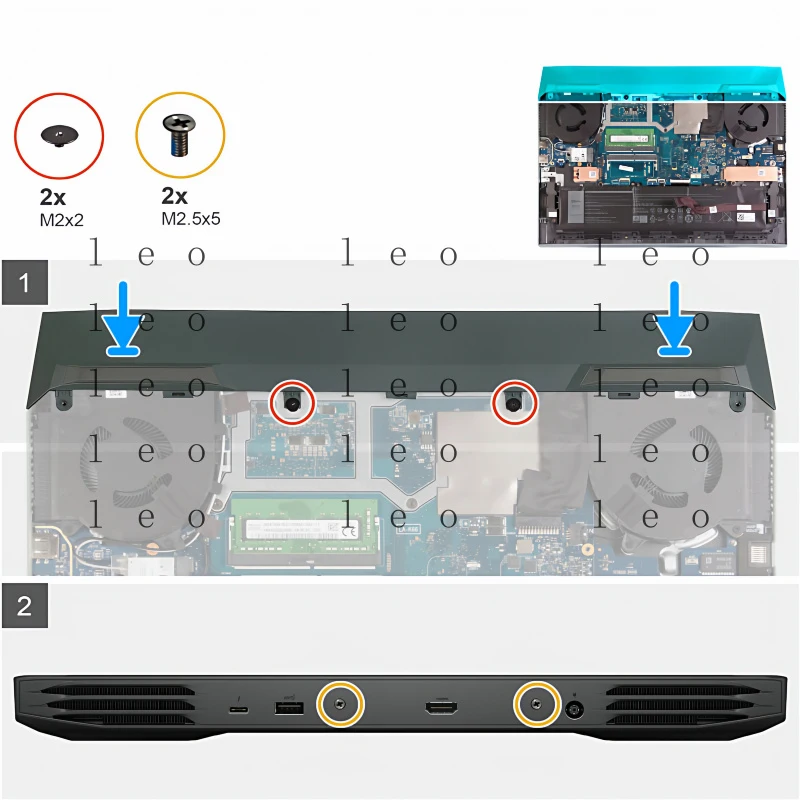 for  Dell G15 5510 5511 5515 5520 5525 G16 7620 7625 internal case screws, back cover Dscrews, air outlet and cooling port scr