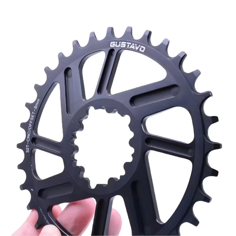 GUSTAVO 26T 28T 30T 32T Fahrradkettenblatt 3-Bolzen-Direktmontage Offset 3MM Breit-Schmal-Zahn-Kettenrad Kinderfahrrad-Kurbelgarnitur – Detail 2