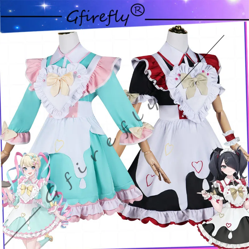 

GIRL OVERDOSE Anime Game KAngel Rain Character Cosplay Maid Costume Cosplay Costume Accessories Wig Complete Set