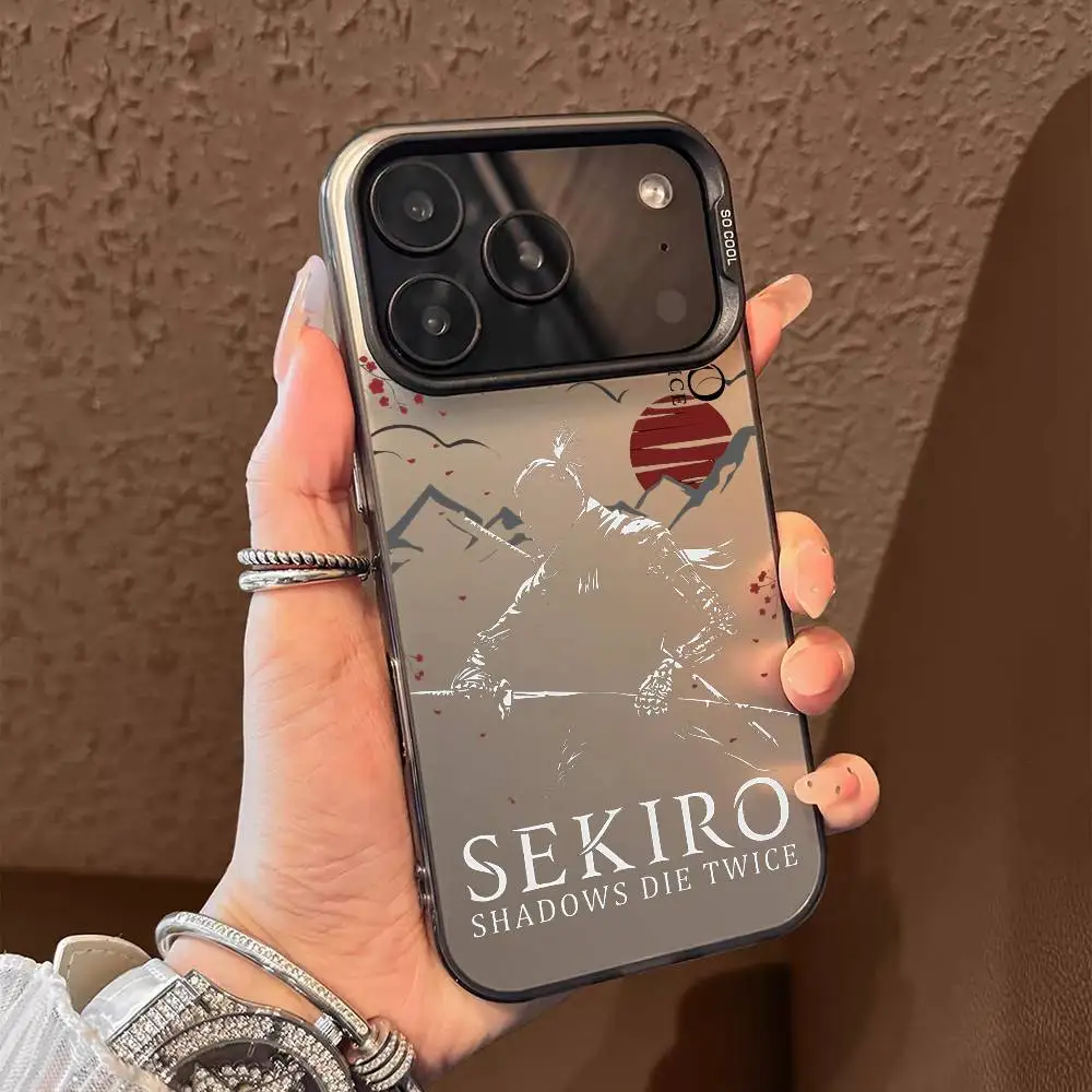 S-Sekiro S-shadows يموت مرتين جراب هاتف آيفون 17 16 15 14 13 12 11 برو ماكس الهواء متعدد الألوان ماتي ليزر معدني أورورا فوندا