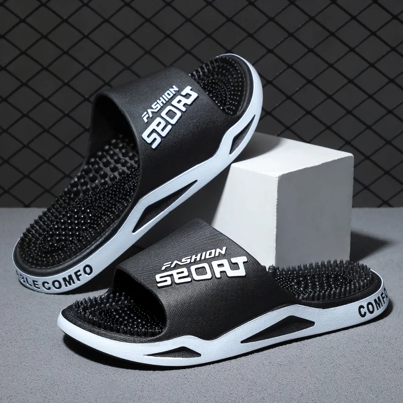 

Couple massage slippers men's bathroom shower 2026 new acupoint foot therapy home indoor men's cool slippers summer