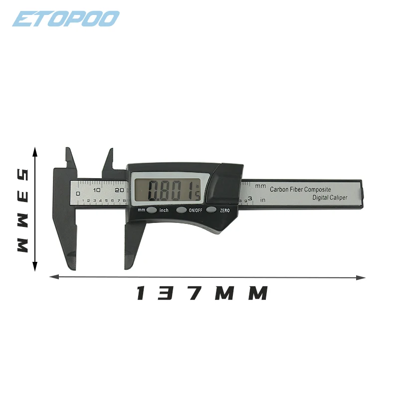 High quality Super LCD 0-70MM Mini digital caliper pocket electronic plastic vernier caliper thickness gauge