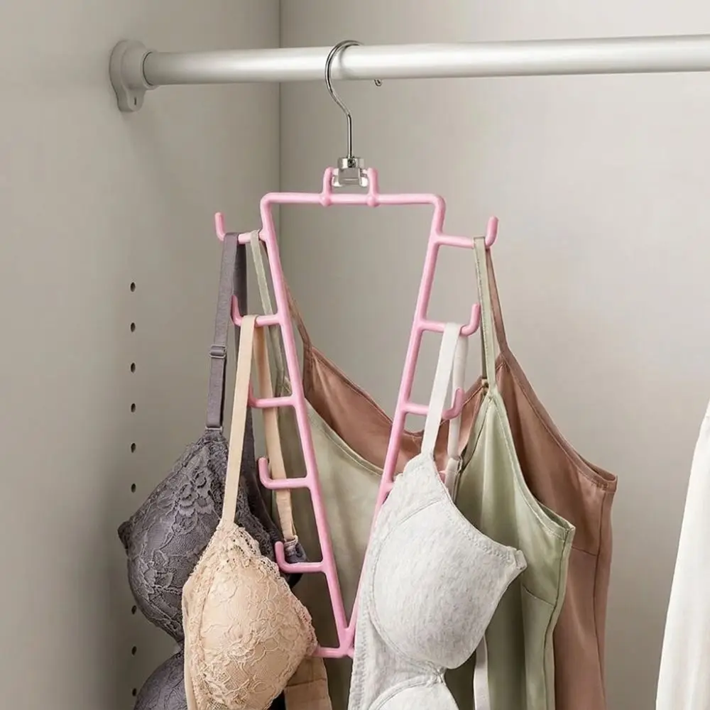 2Pcs 12 Hooks Metal V Shaped Hanger Rotatable Wall Mounted Laundry Hanger Anti-Slip Space Saving Wardrobe Clothes Organizer