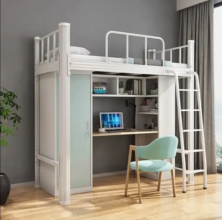 Desk Underneath School Furniture Loft Bed Bunk Dormitory Bed