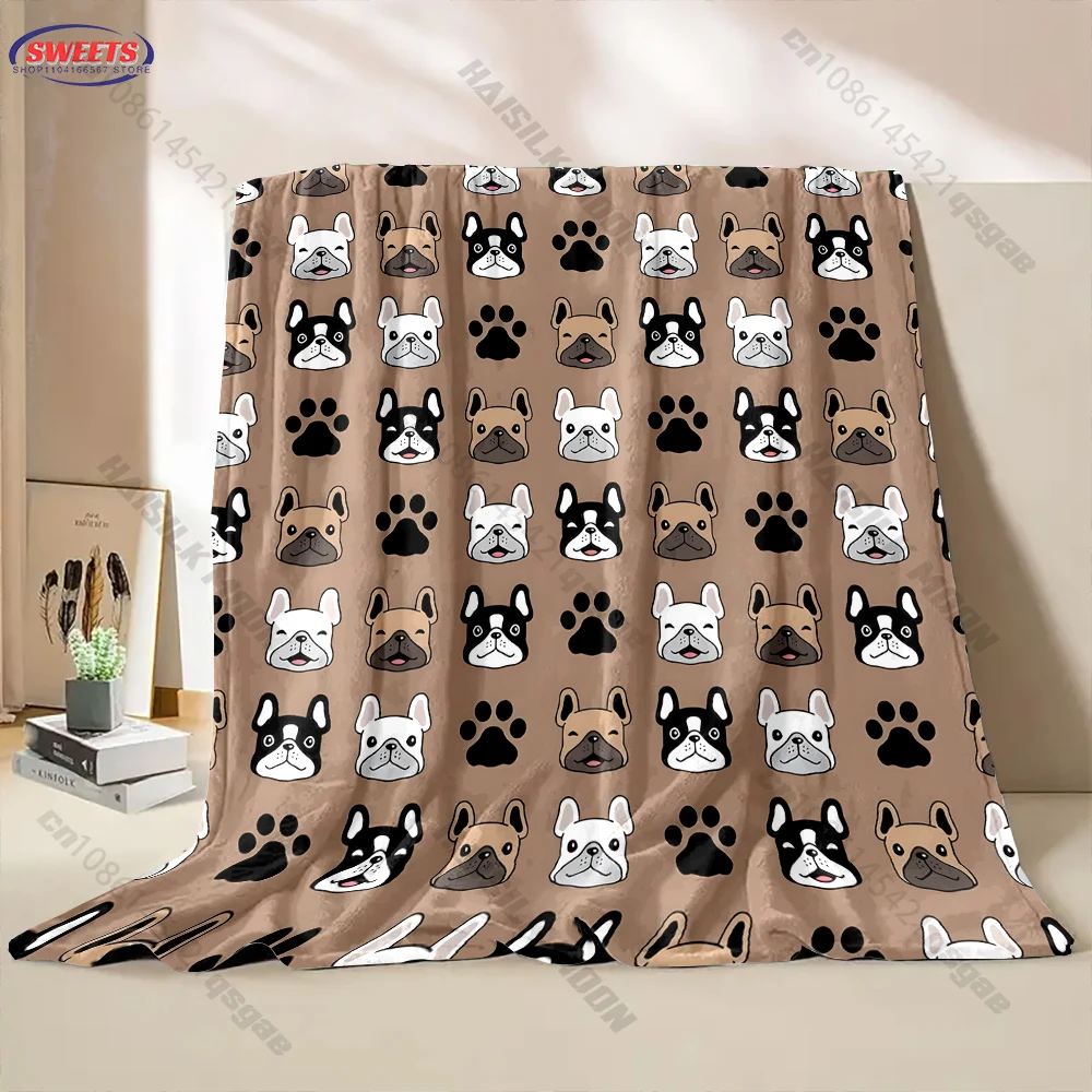 Dog Pattern Cozy Blanket for Home Multiple sizes kid's and adults' bedroom living room sofa decor blanket, Exquisite gift
