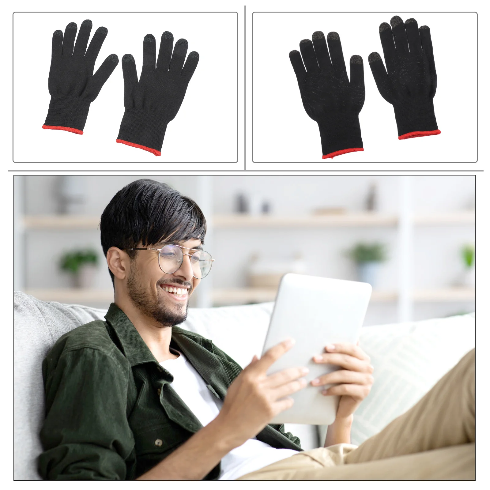 

2 шт., противоскользящие игровые перчатки, эластичные перчатки с сенсорным экраном для мобильных игр, защита от пота, аксессуары для игровых контроллеров