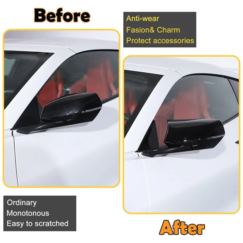 

Side Rearview Mirror Guard Cover Trim For Corvette C8 Z51 Z06 2020-2023 Accessories-ABQF