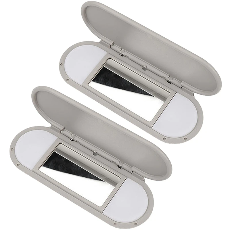 

2X Car Roof Sunvisor Sun Visor Makeup Mirror Glass Cover Light Lamp Cap Lid For BMW Mini F54 F55 F56 F60 2015-2020 Grey