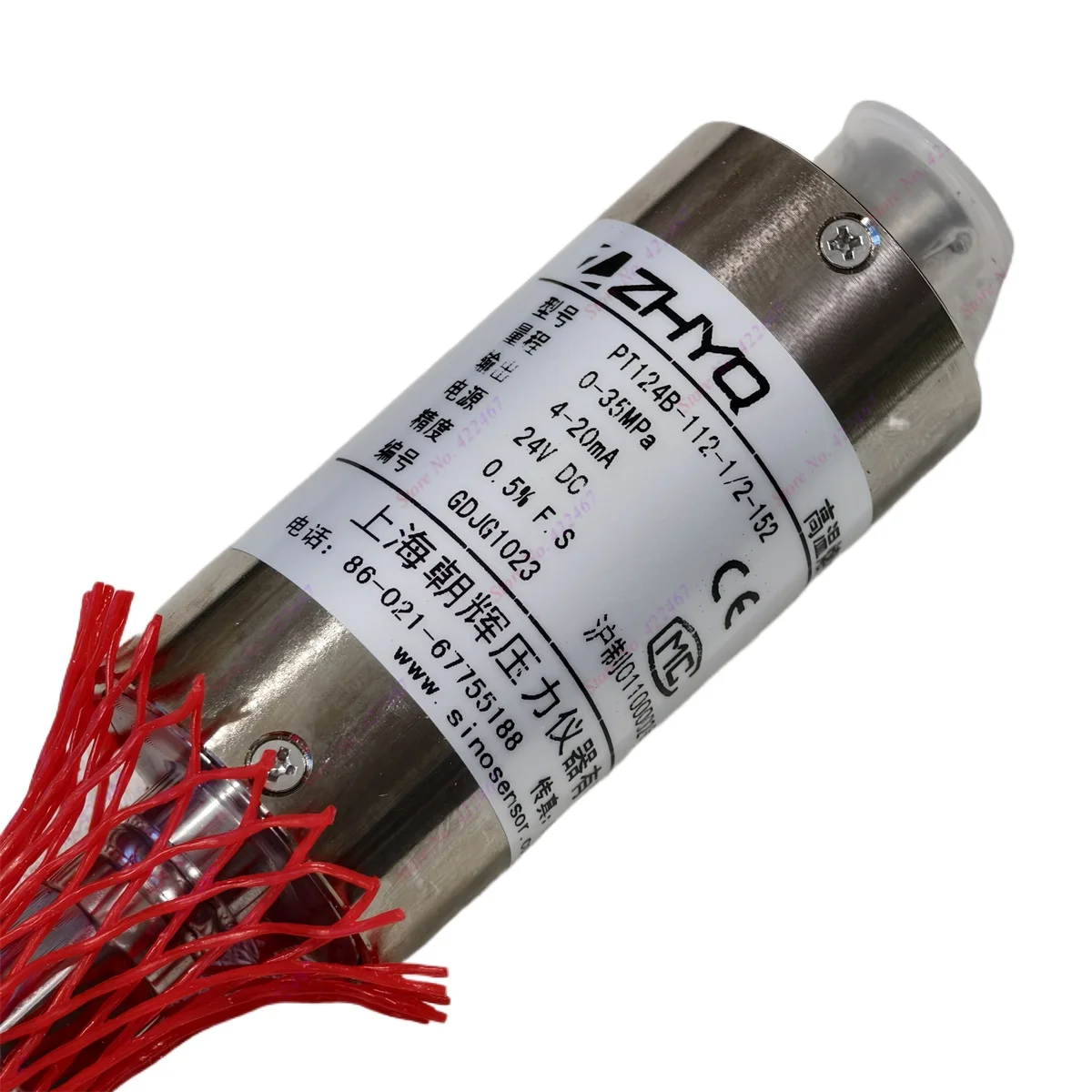 ZHYQ PT124B-112-35MPA-1/2-0.5%FS-152 Output 4-20mA Transduser Tekanan Meleleh