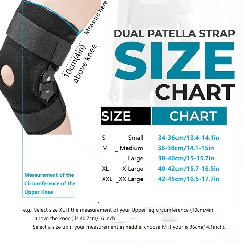 Hinged Knee Brace for Meniscus Tear: Adjustable Support for Knee Pain w/ Removable Metal Hinges & Built-in Side Stabilizers Knee