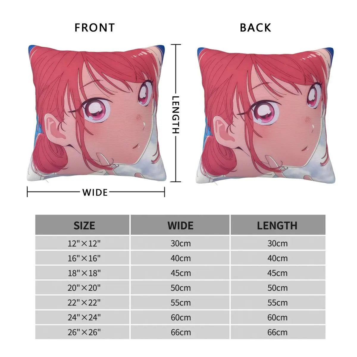 Blue Box Hina Chono Anime Square Pillowcase Cushion Cover Pillow Case Throw Pillow Cover for Home Sofa Living Room