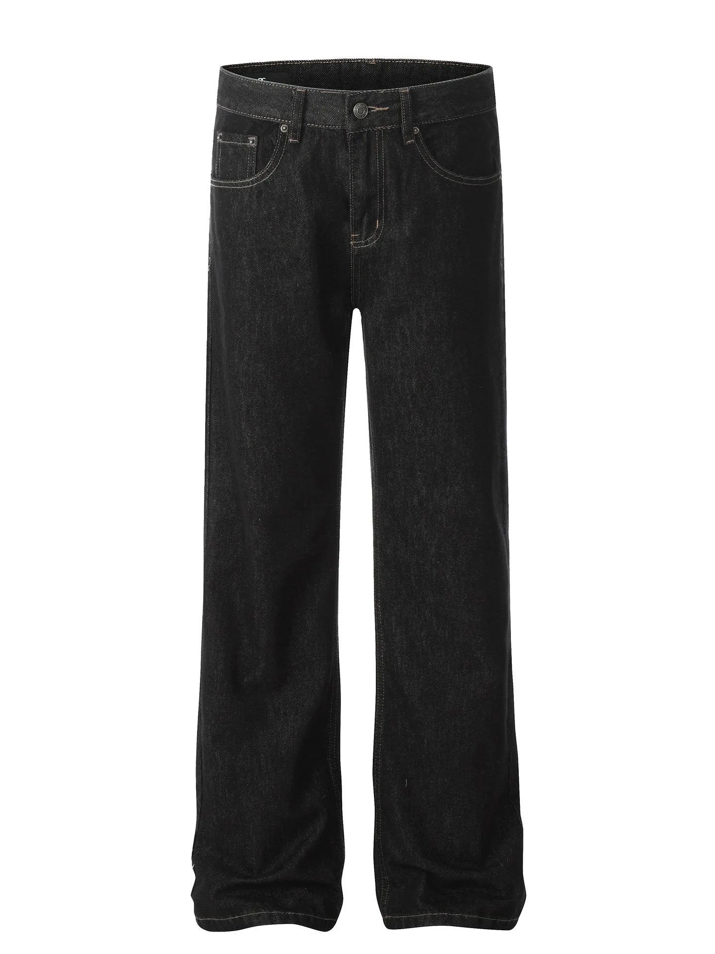 

American Retro Men Women's Faion Waed Bla High-End Feeling Street Trend Design Men's Straight Leg Bell Bot Jeans