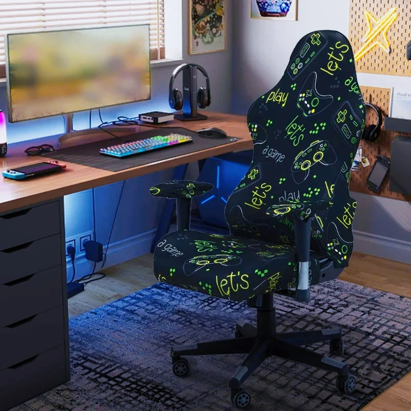 Fashions Gaming-Sessel-Sitzbezug, Gamepad, elastisch, Milchseide, wasser- und strombeständig, wettbewerbsfähiger Stuhlbezug, 4 Stück/Set
