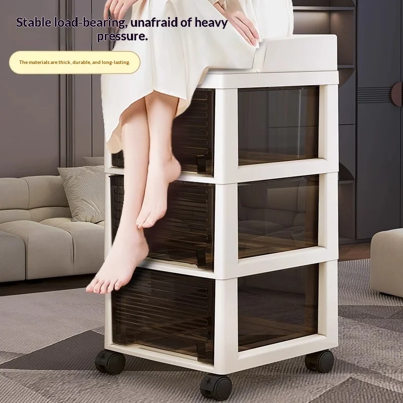 Mobile Rolling Drawer Storage Cabinet Living Room Dresser Organizer Multi Tier Snack Storage Locker Home Furniture Cabinet image 4