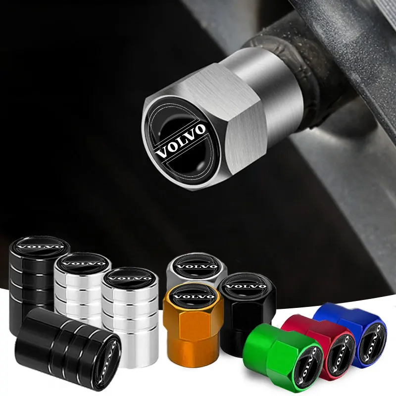 4PCS/Set Car Wheel Tire Valve Stem Caps Airtight Cover For Volvo XC90 S60 V40 XC60 S80 S40 V70 V50 S90 T6 V60 V90 XC40 XC70 C30