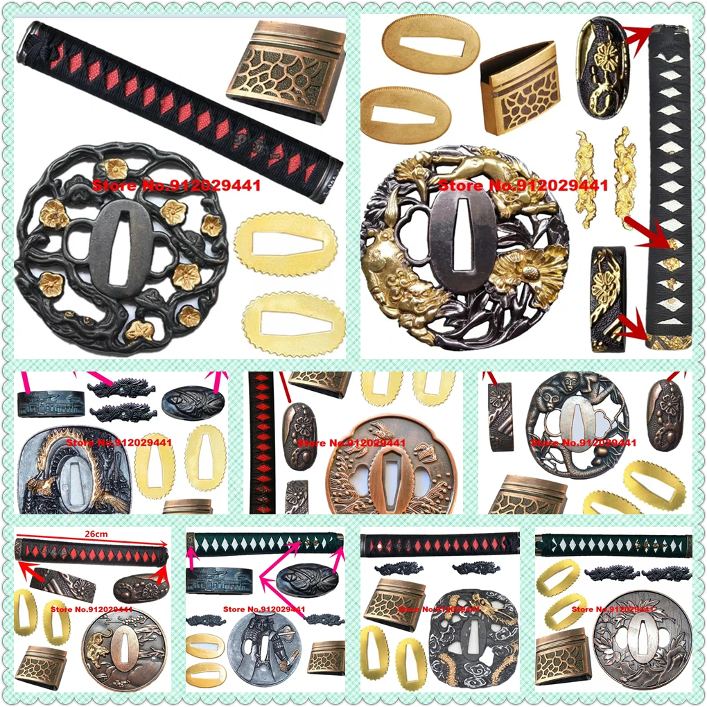High Quality TSUBA MENUKI FUCHI KASHIRA TSUKA SEPPAS HANDLE For Japanese Sword Samurai Katana