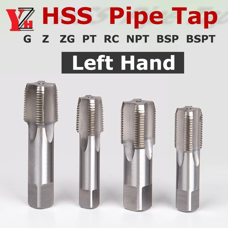 

HSS Pipe Tap Left Tooth 1/16 1/8 1/4 3/8 1/2 3/4 1.1/4 1.1/2 1inch 2inch Metric Screw Tap Thread Tool G ZG Z RC NPT PT BSP BSPT