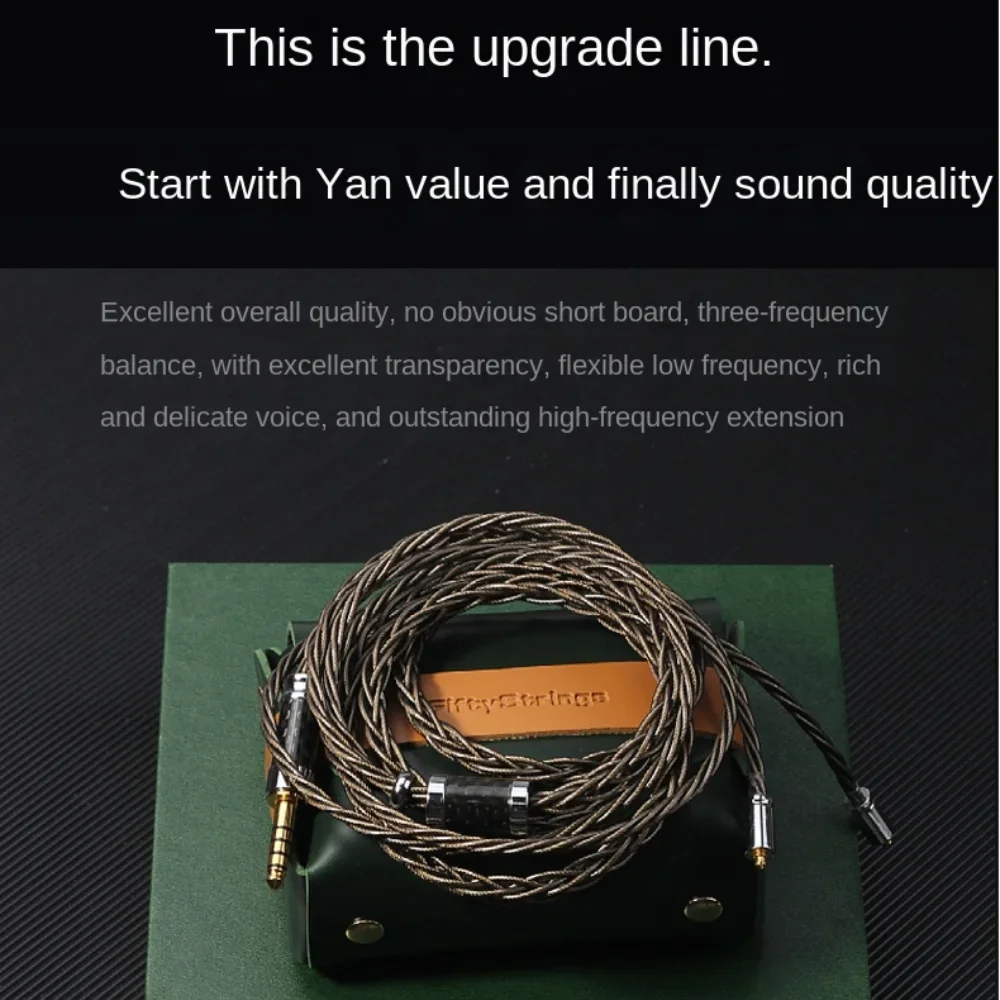 FiftyStrings Witch Headphone Upgrade Balanced Cable 8 Core 7N Wanlong Monocrystalline Copper Silver Plated 0.78 MMCX 2pin airpod