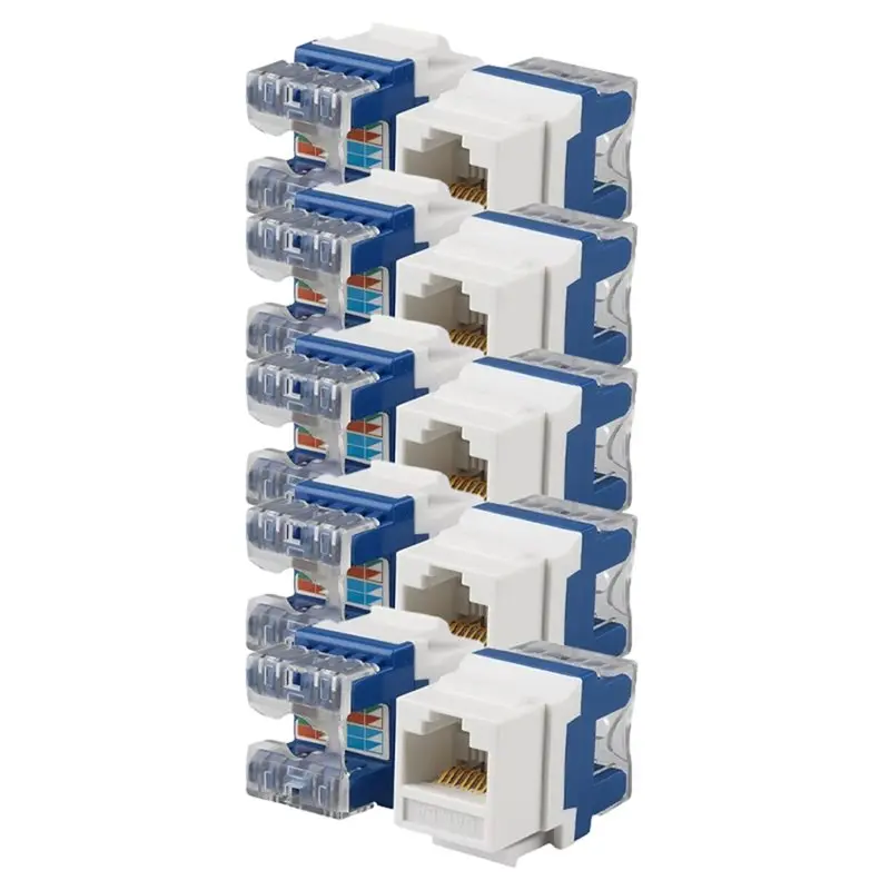 

A08E-10Pcs CAT6A RJ45 Network Module Socket, Tool - Free Design, 10 Gigabit Speed, Ideal For Home And Office Network