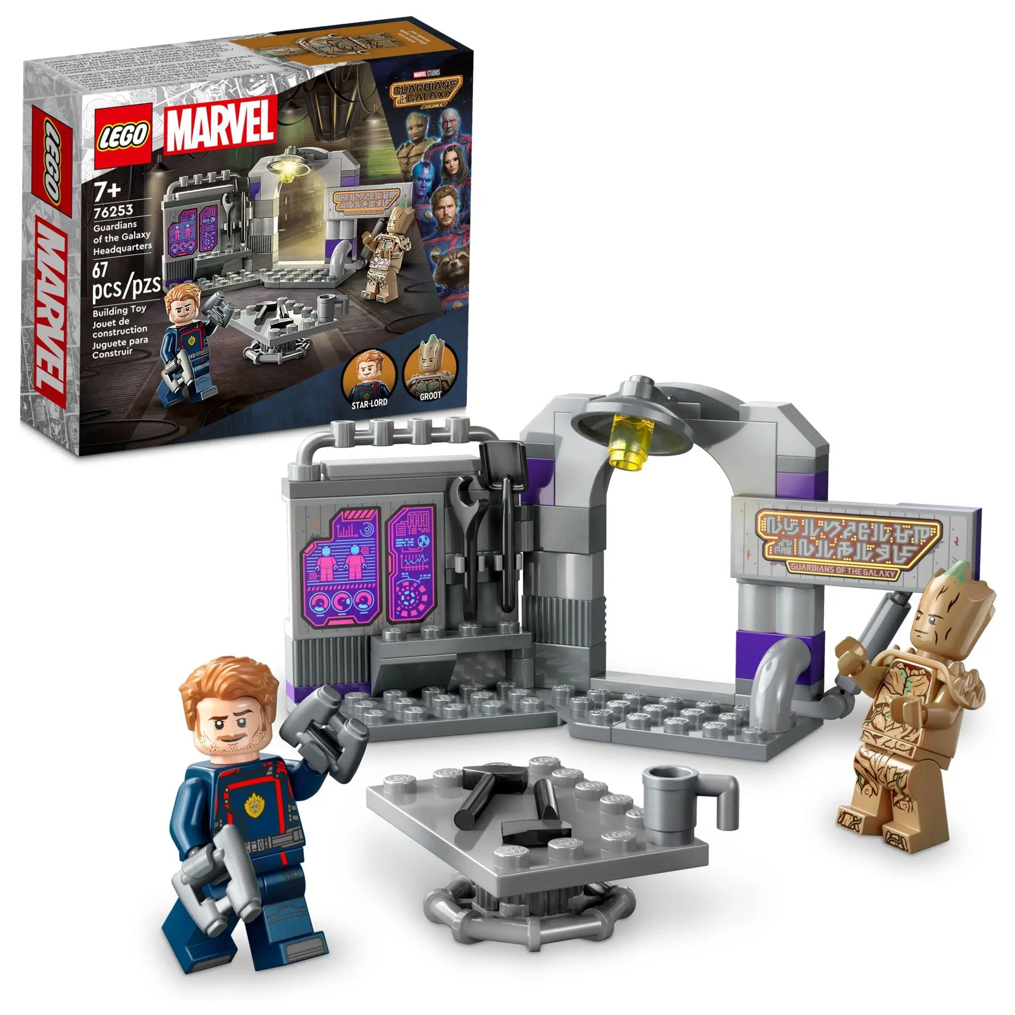 LEGO Marvel Guardianes de la Galaxia 3 Cuartel principal 76253 Juego de juguetes de construcción de superhéroes con regalo de minifiguras Groot y Star-Lord
