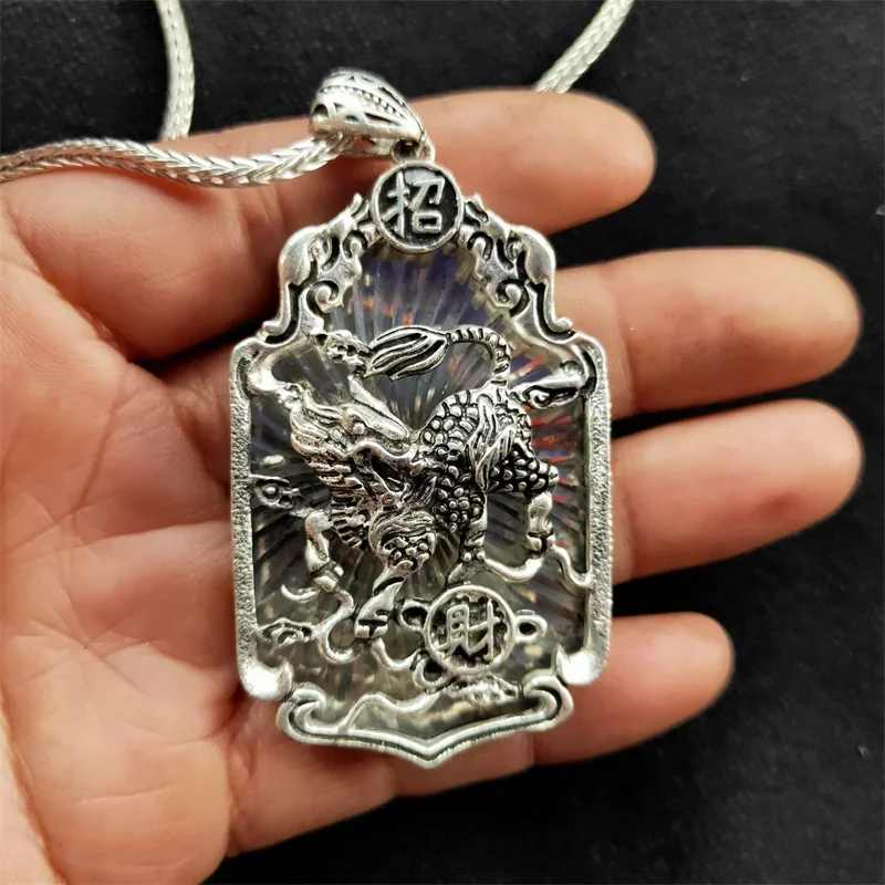 

Hot Selling / Hand-carved Old Tibetan Silver Lucky Necklace Pendant Fashion Jewelry Men Women Luck Gifts