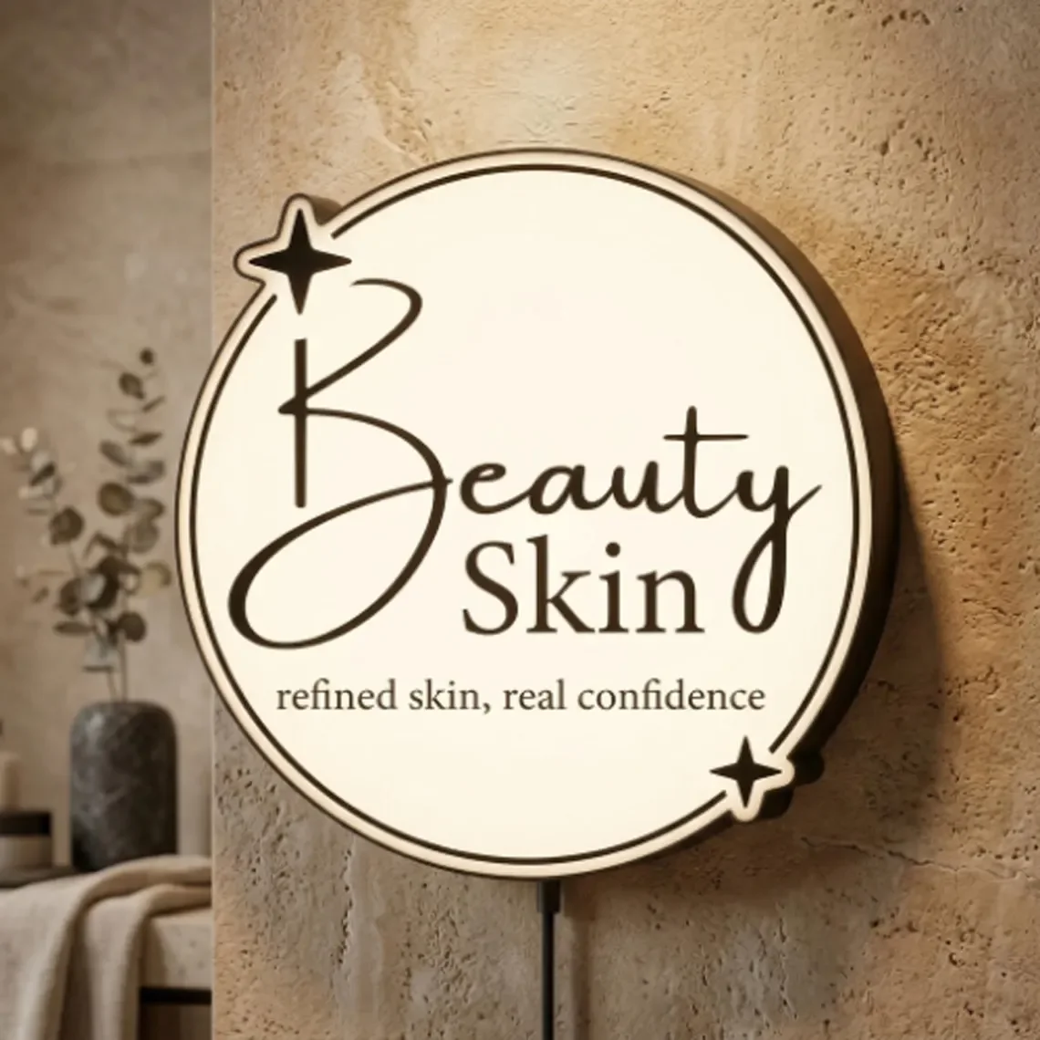Custom Business 3D logo Sign Round Logo Sign Beauty Salon Coffee Shop Art Decor Business Light box Neon Sign