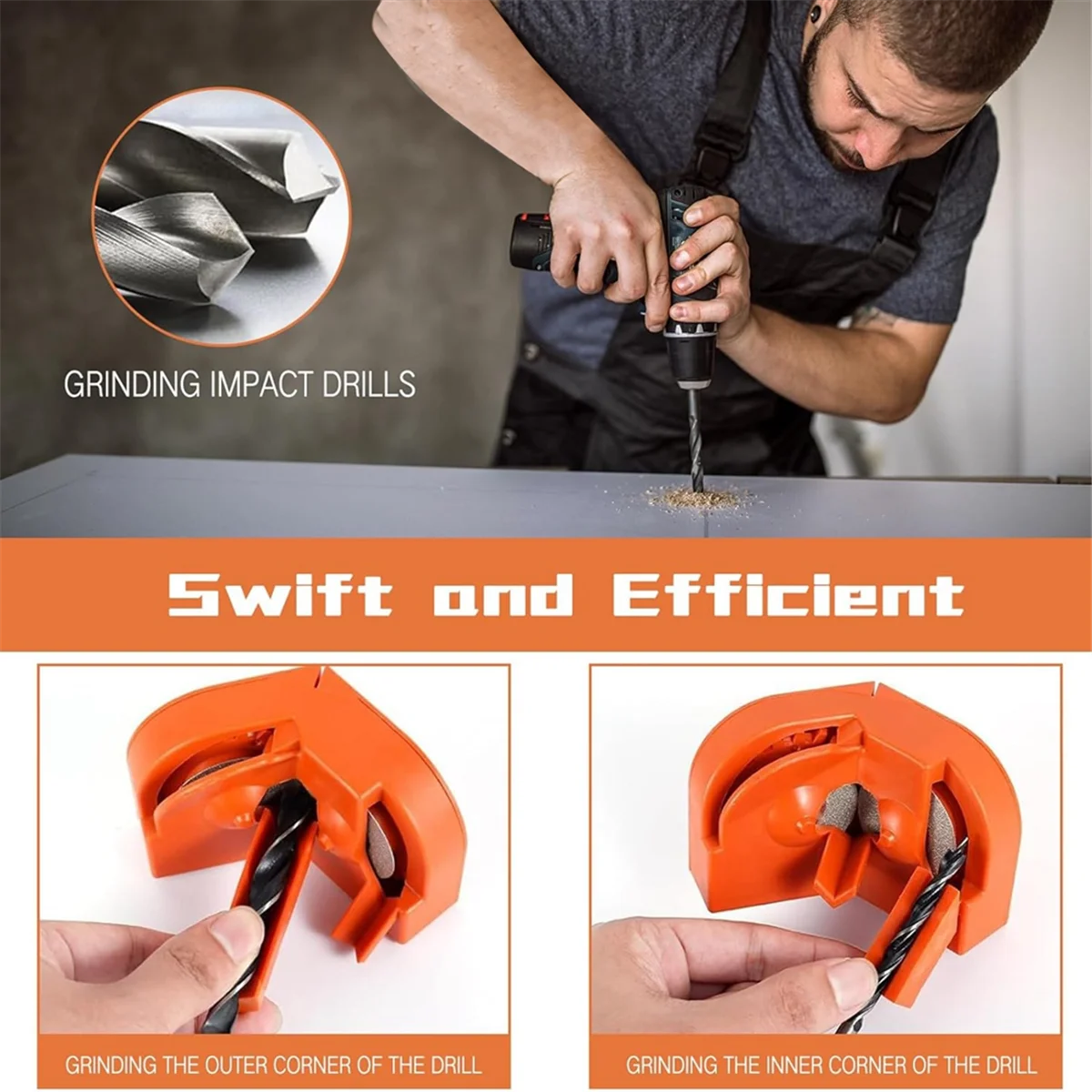 Drill Bit Sharpener - Electric Grinding Sharpener Tool for All Bits Including Twist Bits,Carbide,Knives and Scissors