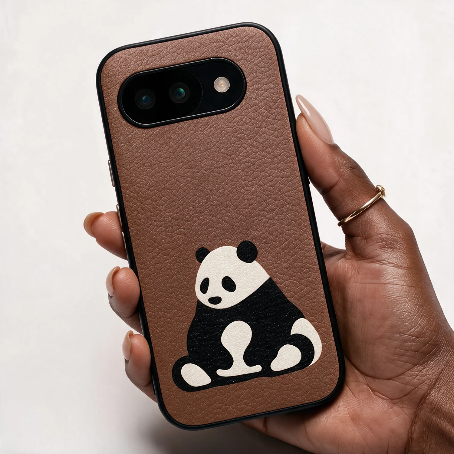 For Google Pixel 9 10 A 10a 9a Case Luxury Genuine Leather Phone with Cat Pattern Design Pixel 10A Pixel9a Pixel10a Panda Covers