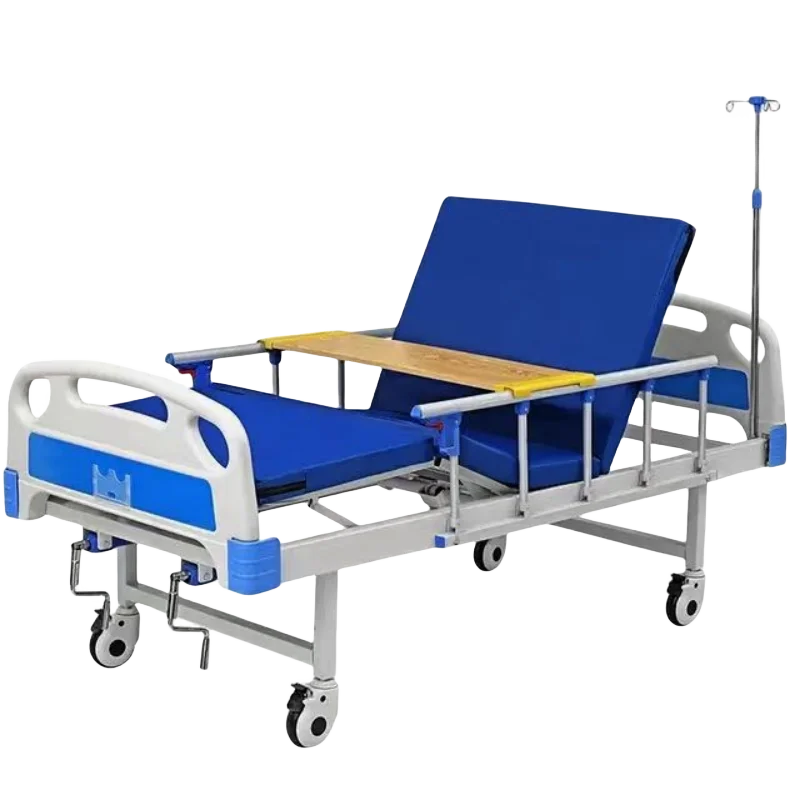 Factory wholesale medical bed elderly 2 cranks manual home care 2 function nursing bed hospital bed