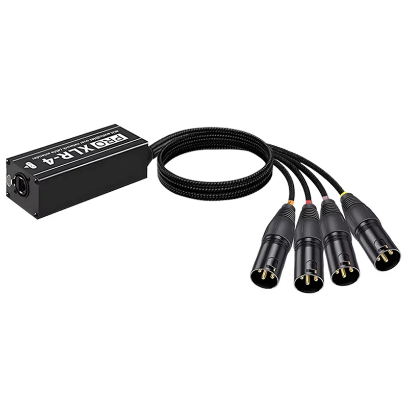 ABVO-4-Channel XLR Audio And DMX Network Cable Extender, DMX512 Network Signal Extender For Stage Sound Lighting Studio