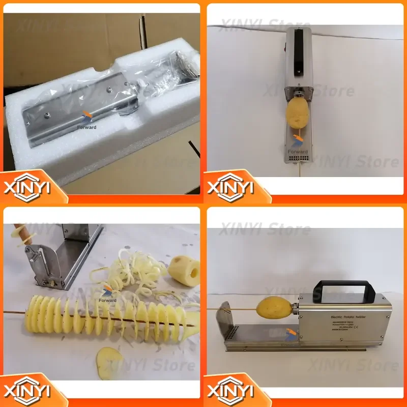 for Multi-function 3 In 1 Tornado Potato Cutter Curly Fries Slicer Twist Hot Dog Cutting Machine 110/220V