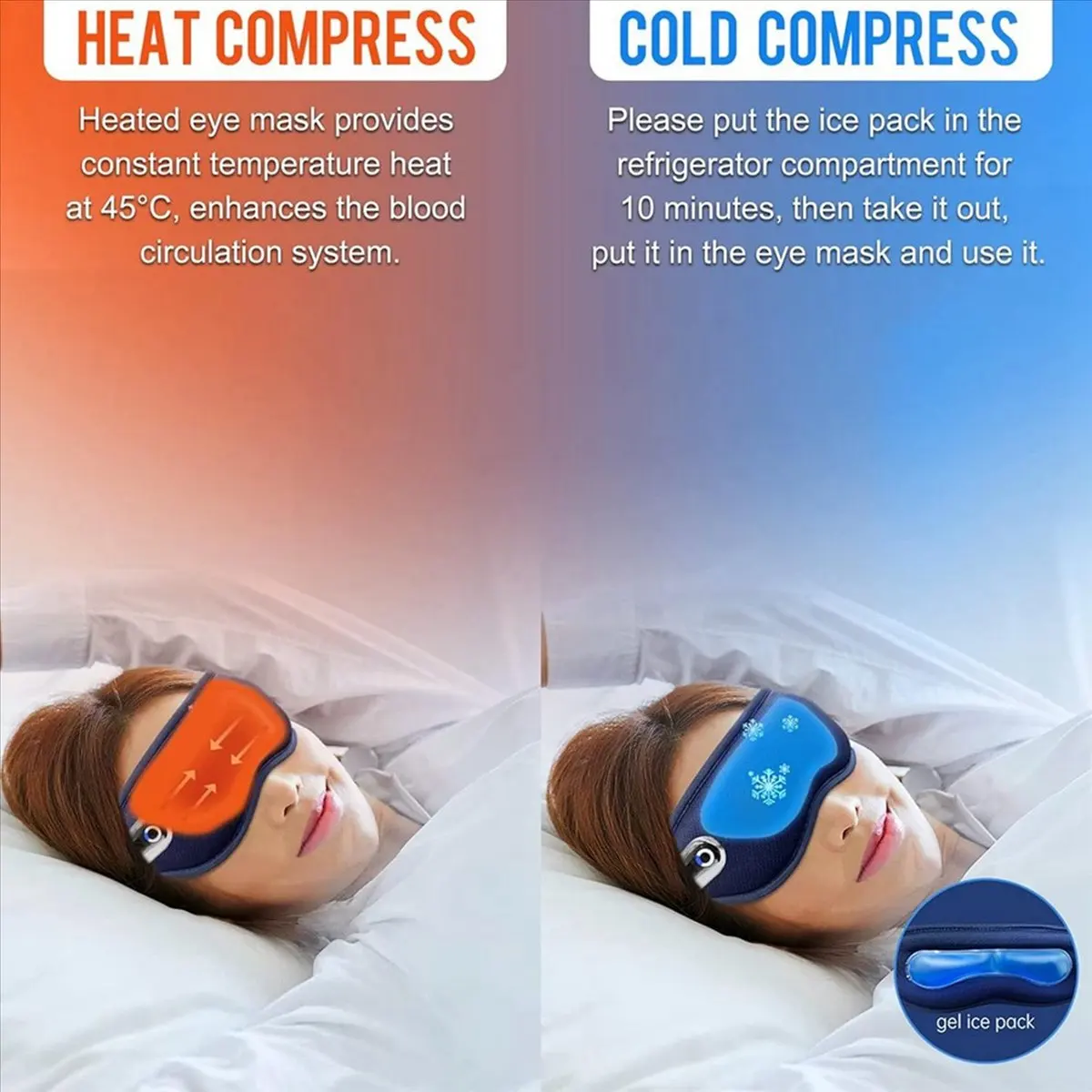 【~ New A88T】Heated Eye Mask with Vibration and Massager Rechargeable Heated Eye Mask Massager Relieves Eye Discomfort
