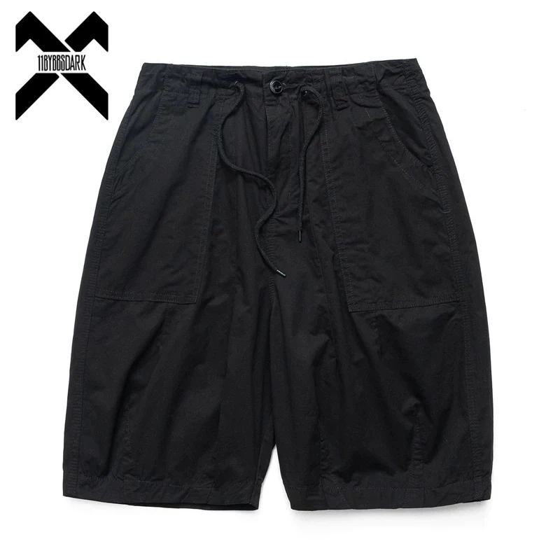 

Men's Solid Color Cargo Shorts Summer Wide Leg Short Pants Techwear Cotton Casual Shorts