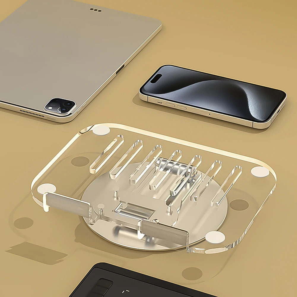 Акриловая подставка для планшета складной Регулируемый Настольный держатель вращающийся на 360 ° держатель для планшетов прозрачный кронштейн для планшета для iPhone iPad