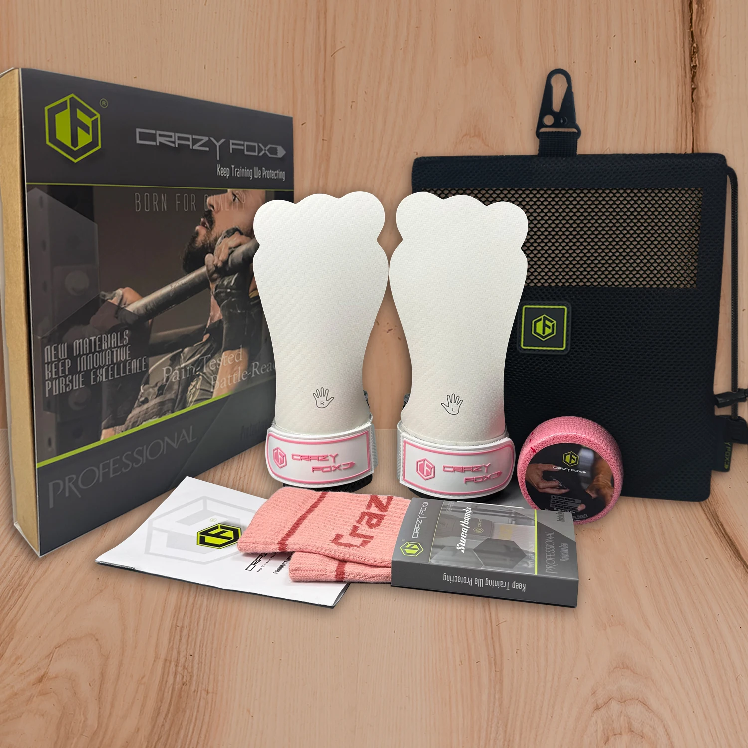 Crazyfox Frog Gymnastic Fitness Ejercicio Empuñaduras antideslizantes, Protector de palmas, Calleras Material Velites de grado superior