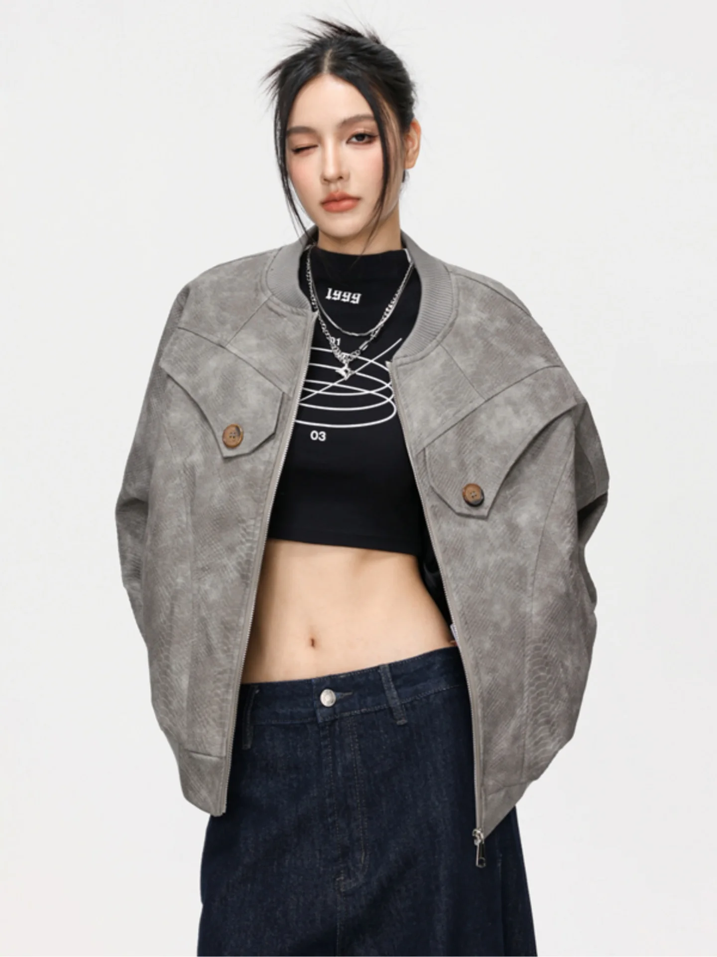 

Мужская куртка свободного кроя с принтом под змеиную кожу, винтажная американская бейсбольная куртка, осенняя верхняя одежда, молодежная мода