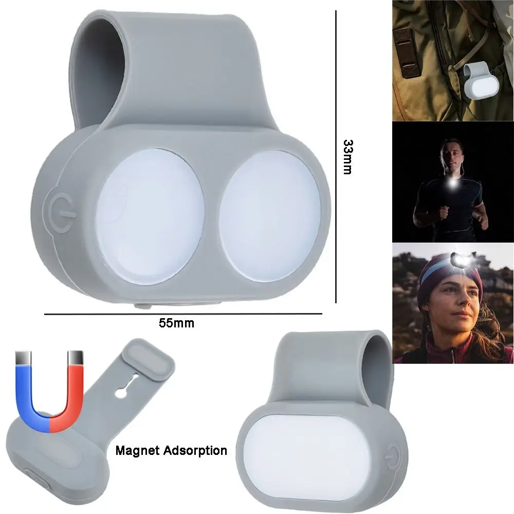 

Portable Running Light Silicone Red Light Warning LED Headlight Magnet Adsorption Backpack Light