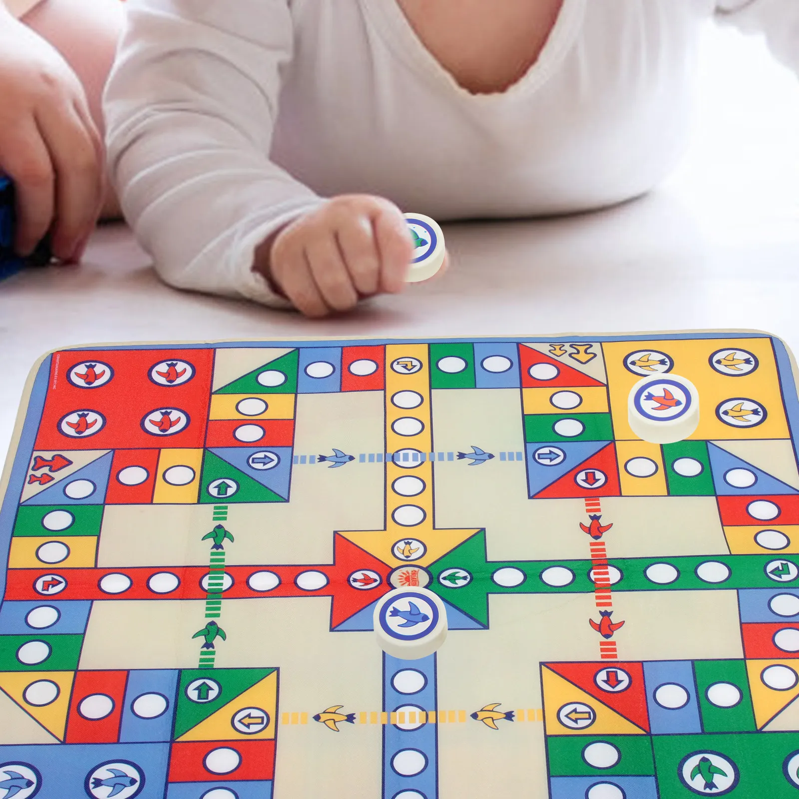 

Flying Chess Board Game Set 82x82cm Eva Pieces Family Parent-Child Party Travel Game Aeroplane Chess Mat Fun Educational Hand