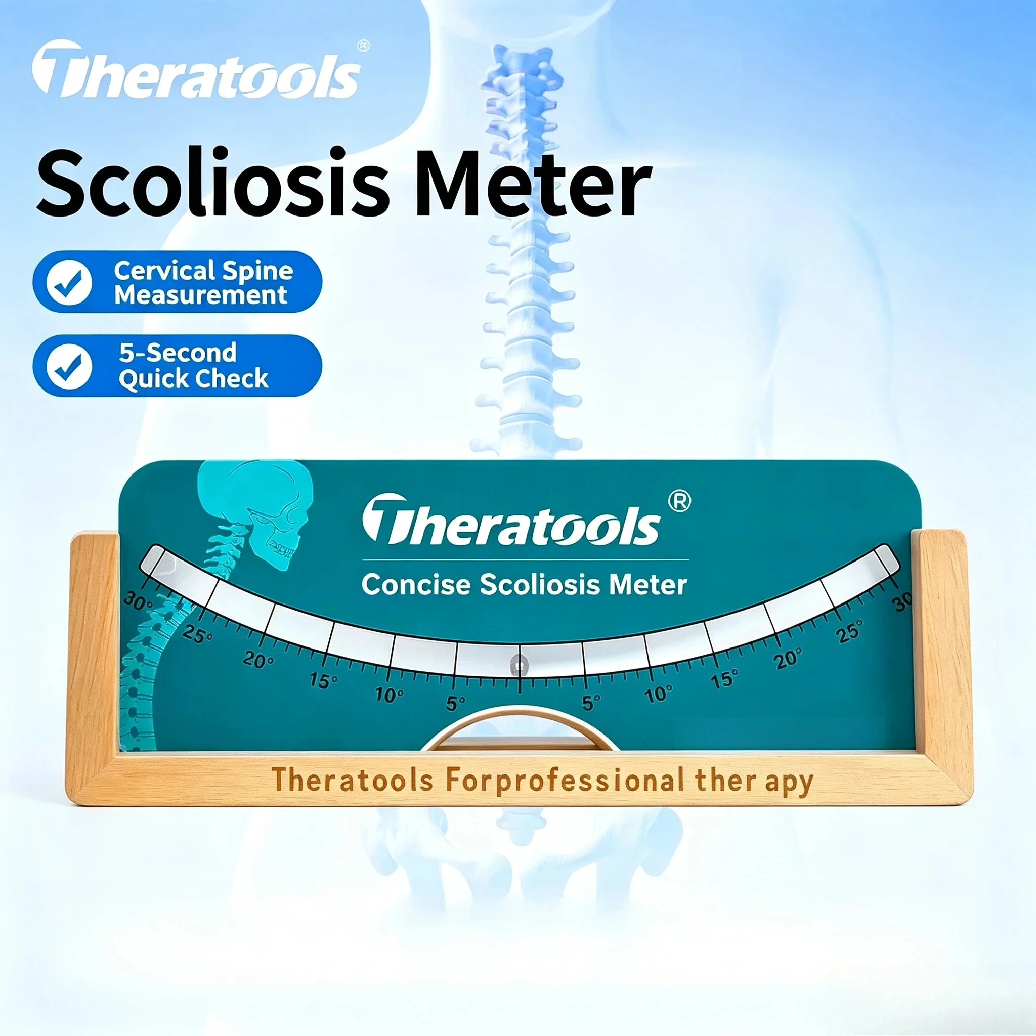 Accurate Scoliosis Measuring Ruler, Spinal Curvature Level Tool, Physical Exam Back Tester for Posture Evaluation Mass Screening