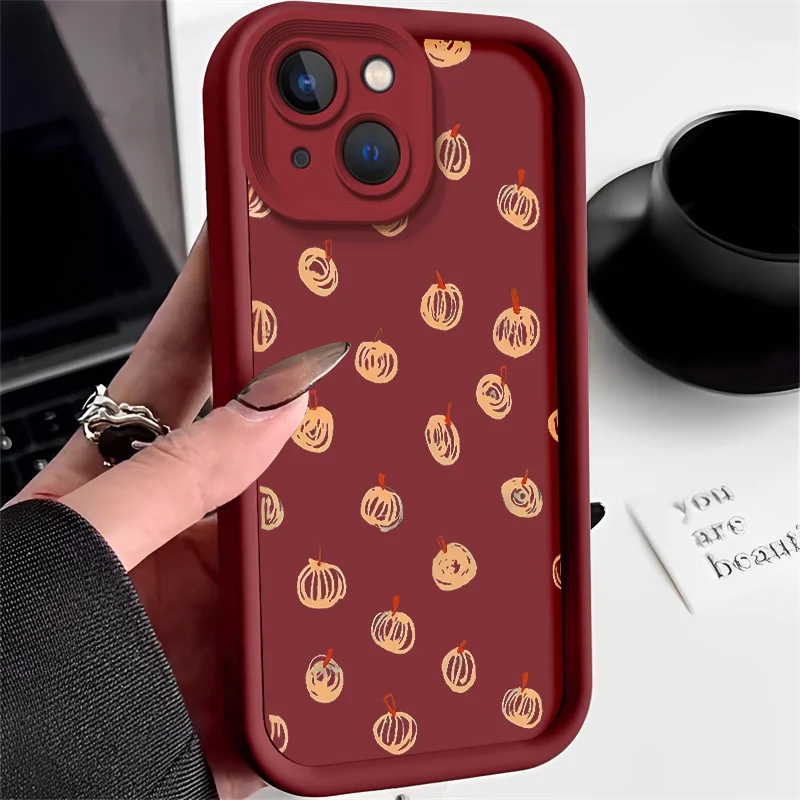 Sky ladder painted Halloween full screen pumpkin phone case For iPhone 11 12 13 14 15 pro max