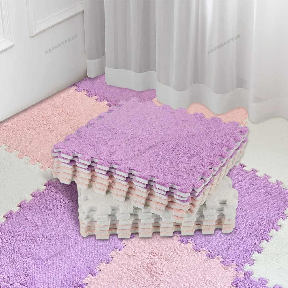 20Pcs Baby Play Mat Family Children's Room Game Carpet Baby Mat EVA Foam Soft Plush Interlocking Anti-Slip Kids Sports Floor Mat