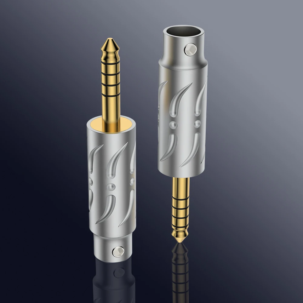 Viborg VH303R/G 4.4 مللي متر متوازن سماعة جاك الذهب/الروديوم مطلي HIFI موصل الصوت ذكر وصلات صوت محول سماعة الرأس