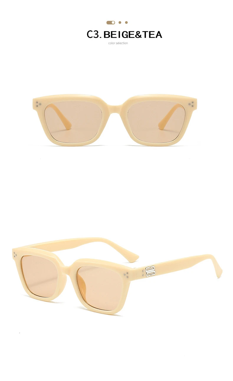 Retro Quadratische Sonnenbrille Frauen Mode Marke Designer Weibliche Shades UV400 Männer Trend Nieten Punk Sonnenbrille – Detail 7