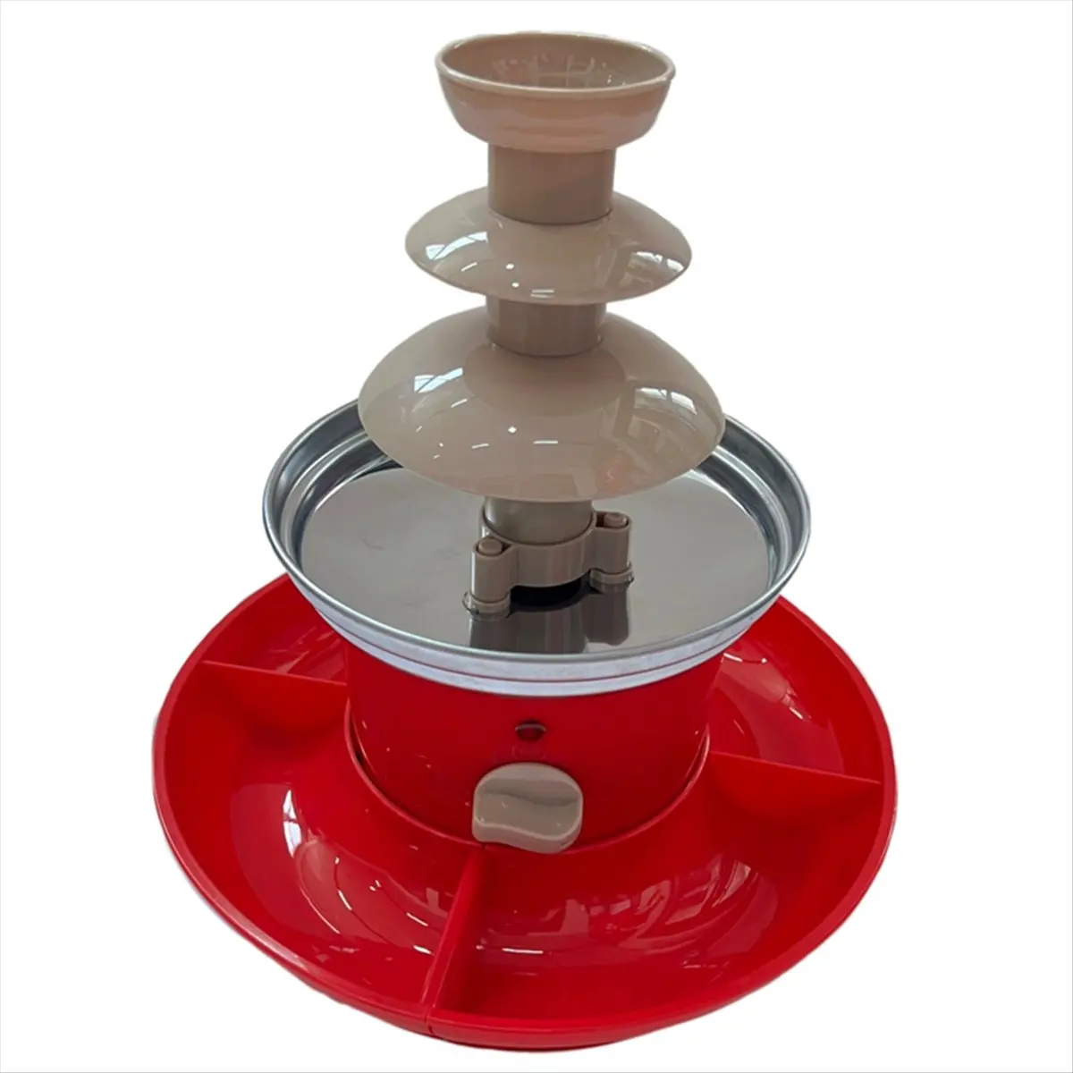 A75K Chocolate Fountain Mini Fondue Set with Serving Tray Included,Electric 3-Tier Machine with Hot Melting Pot Base.EU Plug
