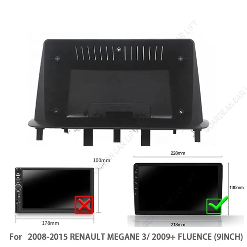 Imagen 2 del producto Para RENAULT Megane 3 Fluence 2008-2016 9 pulgadas Radio de coche Fascia Android marco unidad principal Panel tablero Cable Original Canbus