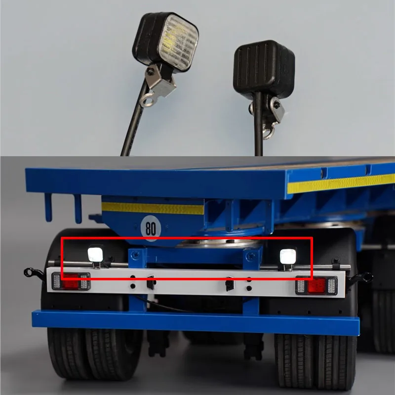 

Square Spotlight Trailer LED Auxiliary Light for 1/14 Tamiya RC Truck Trailer Tipper Scania 770s Benz Actros Volvo MAN LESU Part