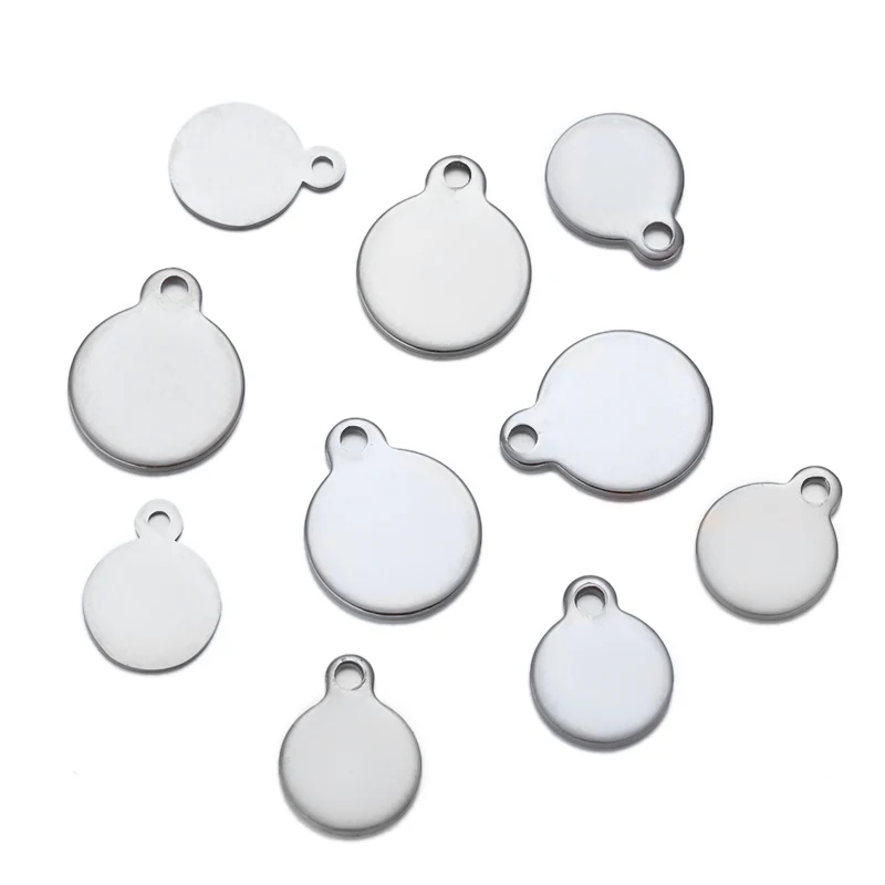 10pcs/lot Round Blank Tag Pendant For DIY Necklaces Bracelets Earring Charms Jewelry Making Accessories Supplies Crafts Findings