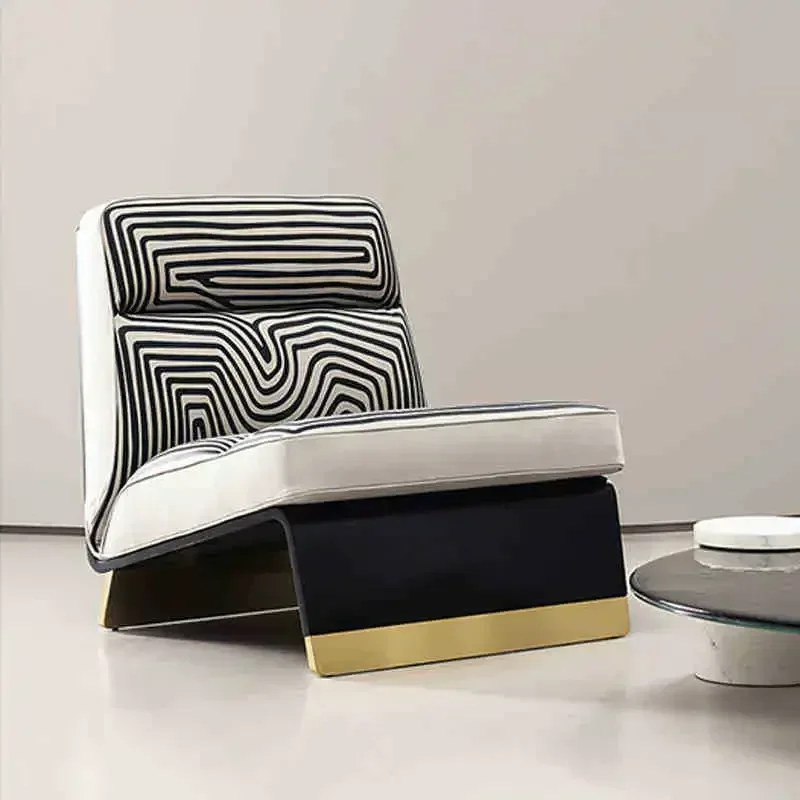Italian design single chair hotel home living room zebra pattern leisure chair