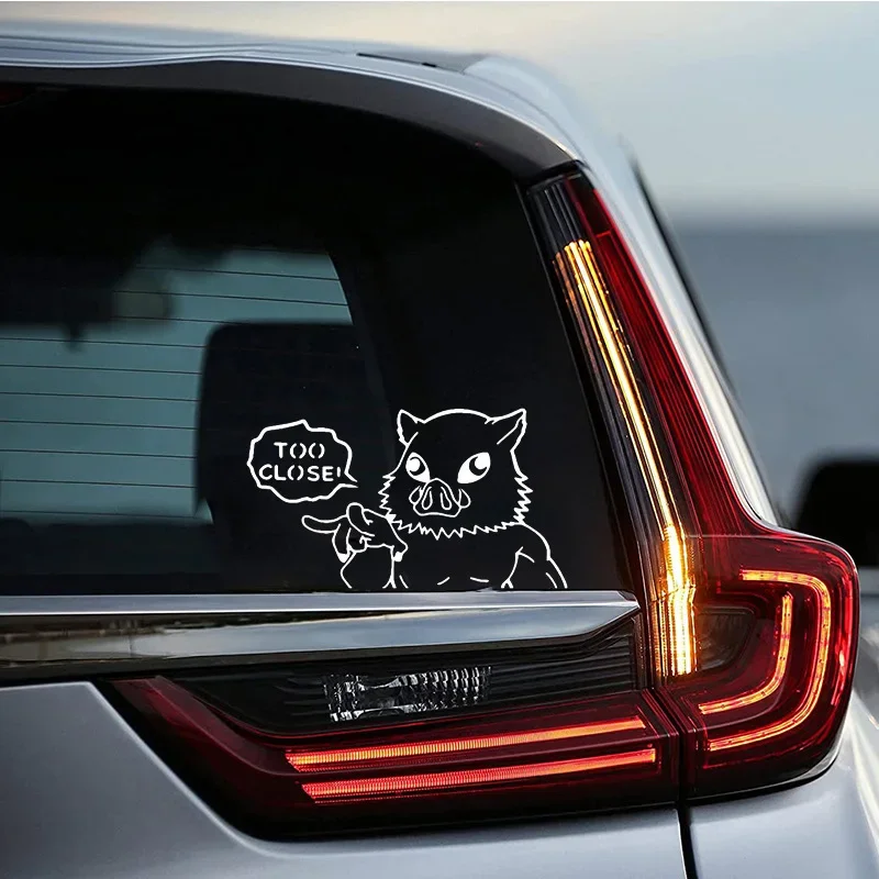 قريبة جدا تحذير شيطان القاتل أنيمي سيارة ملصق السيارات الجسم الوفير نافذة دراجة نارية محمول جدار الفينيل فيلم ملصق مائي اكسسوارات السيارات